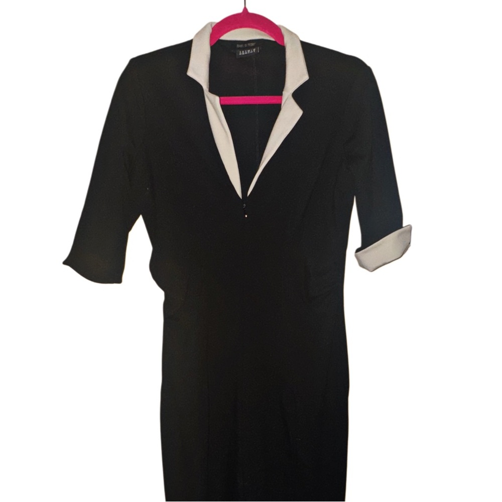 Isabel De Pedro Black & White Midi Dress